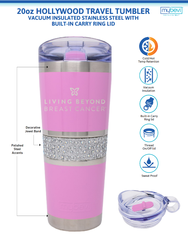 Pink tumbler features